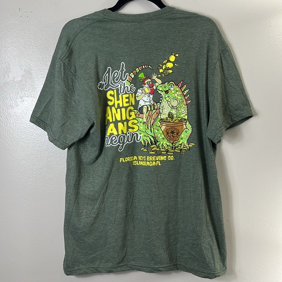 Gildan Florida keys Brewing green short sleeve Tee shirt men’s size L - Picture 3 of 7